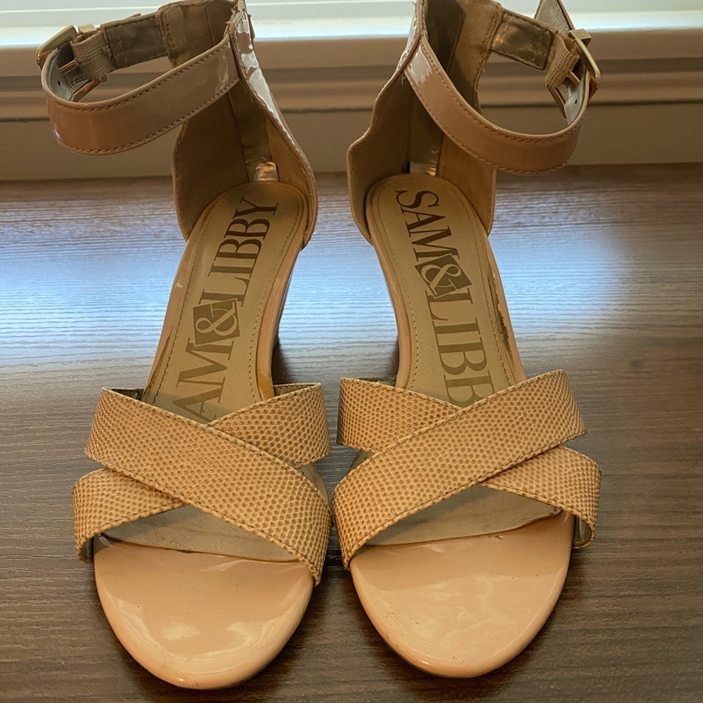 Nude Sam & Libby heel sandals